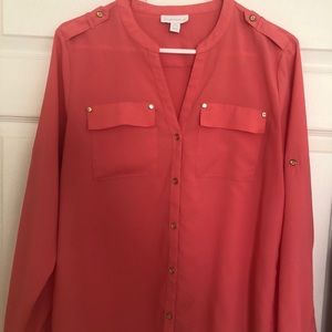 Charter club tangerine color blouse